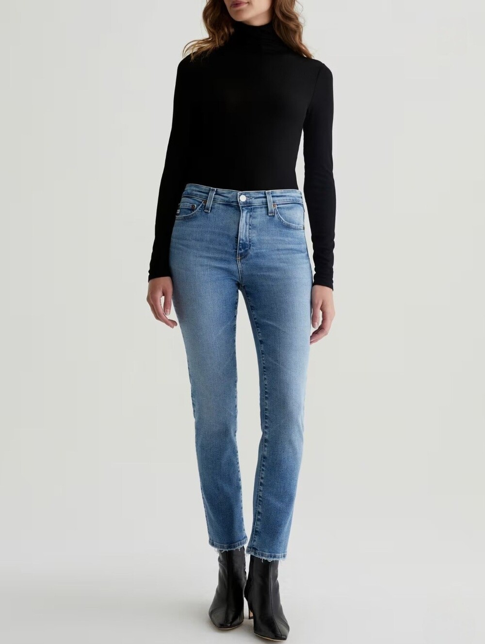 AG-ed Mid-Rise Slim Straight Denim Jeans Women's Size 27